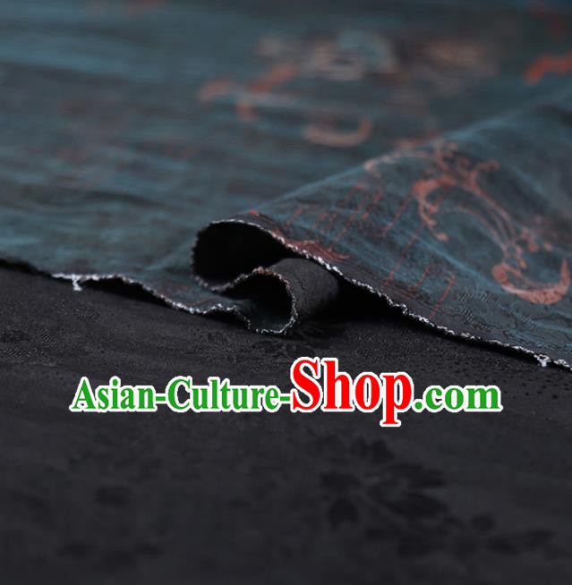 Chinese Classical Qipao Dress Atrovirens Gambiered Guangdong Gauze Cloth Traditional Jacquard Silk Fabric