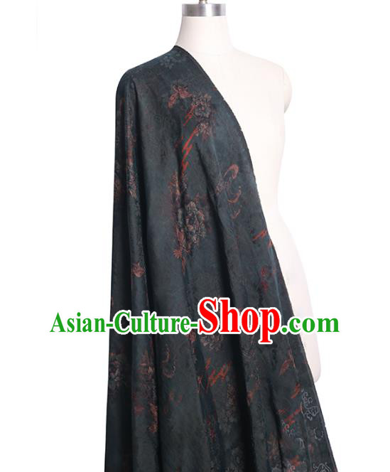 Chinese Classical Qipao Dress Atrovirens Gambiered Guangdong Gauze Cloth Traditional Jacquard Silk Fabric