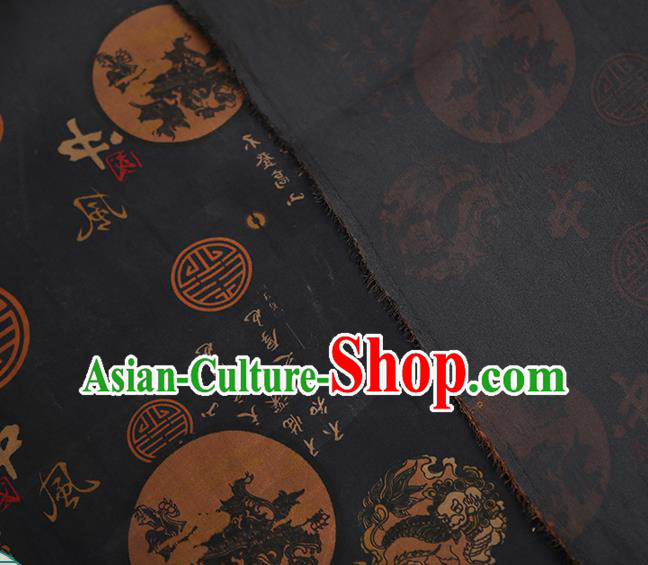 Chinese Traditional Tang Suit Silk Fabric Classical Gambiered Guangdong Gauze Material