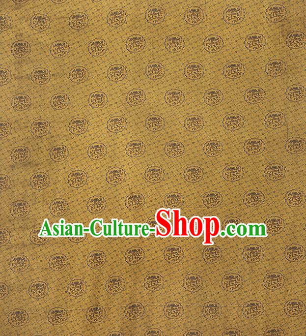 Chinese Traditional Tang Suit Silk Fabric Classical Dragon Pattern Golden Brocade Drapery
