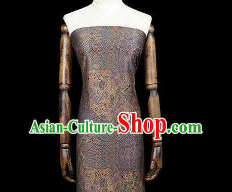 Chinese Classical Pattern Gambiered Guangdong Gauze Drapery Traditional Tang Suit Light Purple Silk Fabric