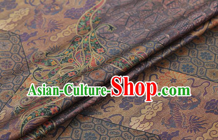 Chinese Classical Pattern Gambiered Guangdong Gauze Drapery Traditional Tang Suit Light Purple Silk Fabric