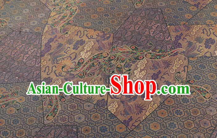 Chinese Classical Pattern Gambiered Guangdong Gauze Drapery Traditional Tang Suit Light Purple Silk Fabric