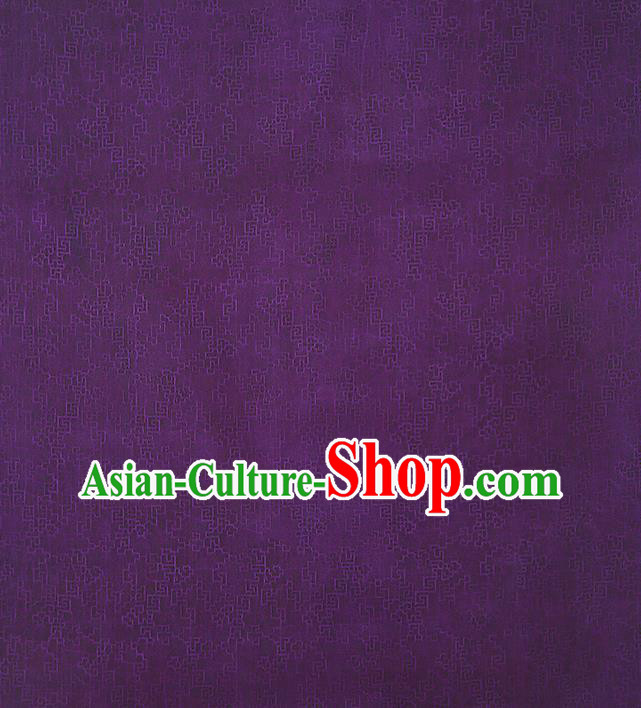 Chinese Classical Jacquard Gambiered Guangdong Gauze Traditional Qipao Dress Purple Silk Fabric