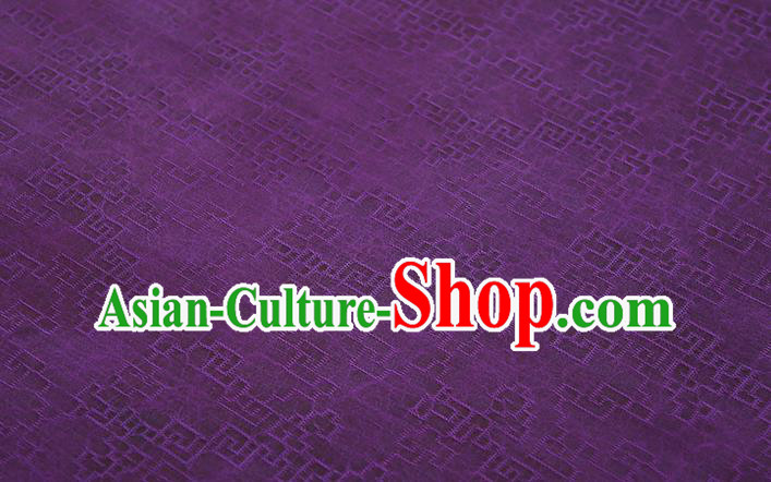 Chinese Classical Jacquard Gambiered Guangdong Gauze Traditional Qipao Dress Purple Silk Fabric
