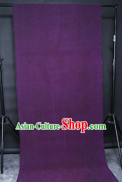 Chinese Classical Jacquard Gambiered Guangdong Gauze Traditional Qipao Dress Purple Silk Fabric