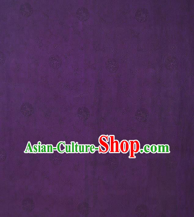 Chinese Traditional Qipao Dress Purple Silk Fabric Classical Jacquard Gambiered Guangdong Gauze