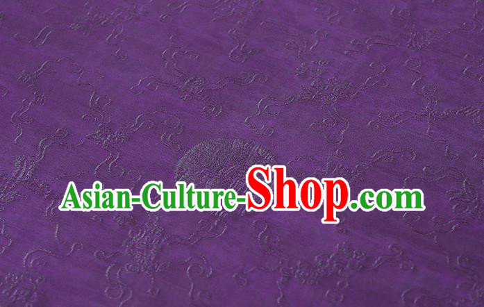 Chinese Traditional Qipao Dress Purple Silk Fabric Classical Jacquard Gambiered Guangdong Gauze