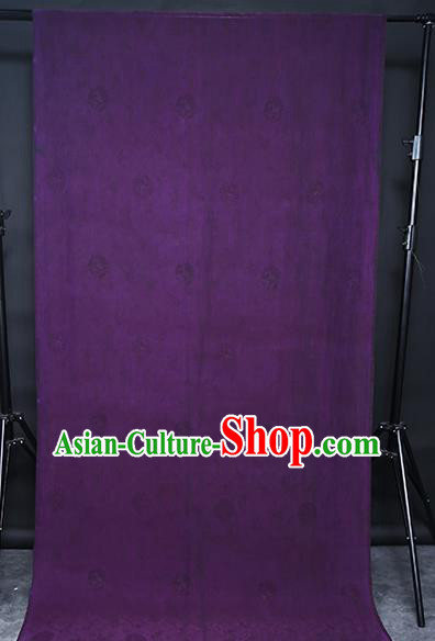 Chinese Traditional Qipao Dress Purple Silk Fabric Classical Jacquard Gambiered Guangdong Gauze