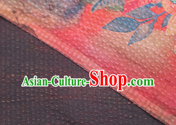 Chinese Classical Red Gambiered Guangdong Gauze Traditional Qipao Dress Silk Fabric