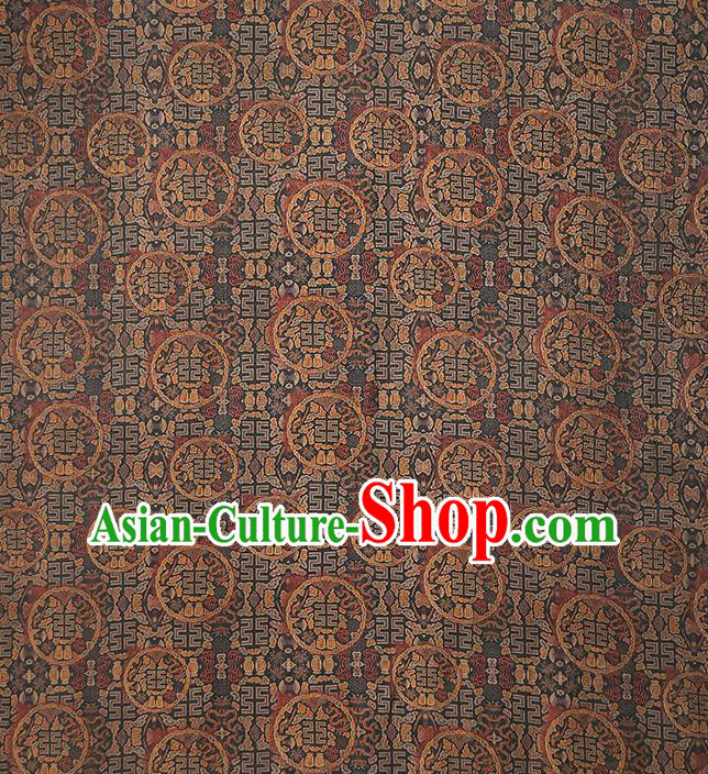 Chinese Traditional Qipao Dress Silk Fabric Classical Deep Grey Gambiered Guangdong Gauze