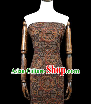 Chinese Traditional Qipao Dress Silk Fabric Classical Deep Grey Gambiered Guangdong Gauze