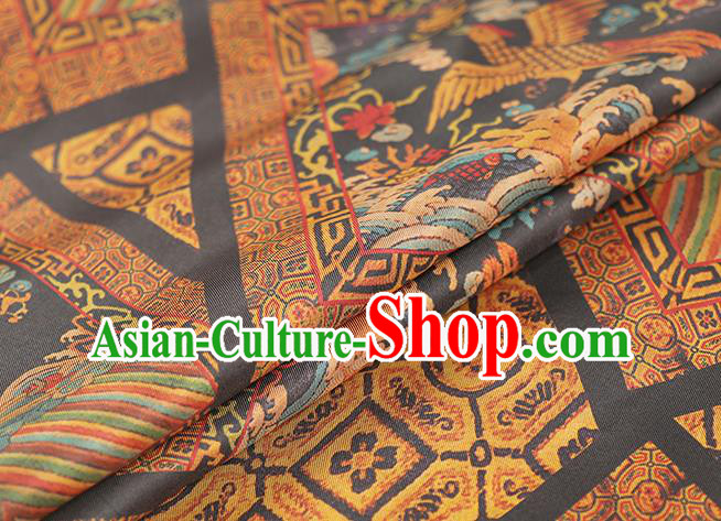 Chinese Traditional Qipao Dress Phoenix Pattern Gambiered Guangdong Gauze Classical Ginger Silk Fabric