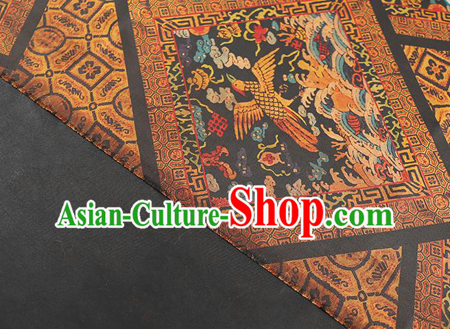 Chinese Traditional Qipao Dress Phoenix Pattern Gambiered Guangdong Gauze Classical Ginger Silk Fabric