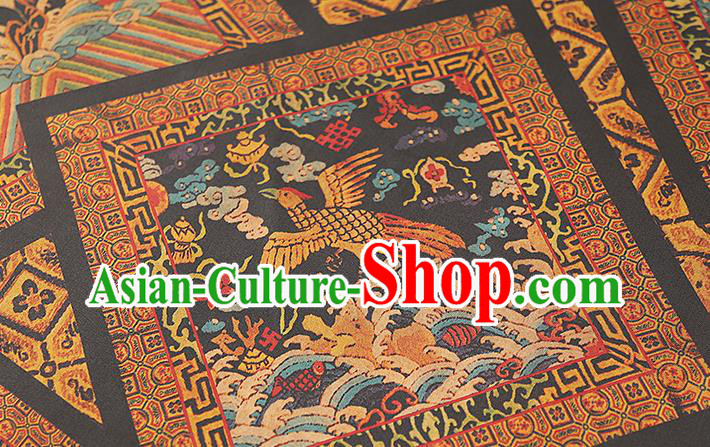 Chinese Traditional Qipao Dress Phoenix Pattern Gambiered Guangdong Gauze Classical Ginger Silk Fabric