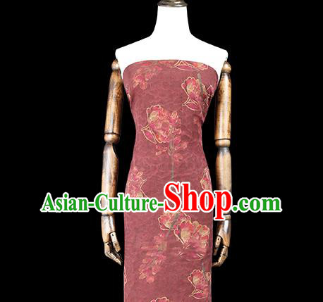 Chinese Traditional Qipao Dress Silk Fabric Classical Wine Red Gambiered Guangdong Gauze