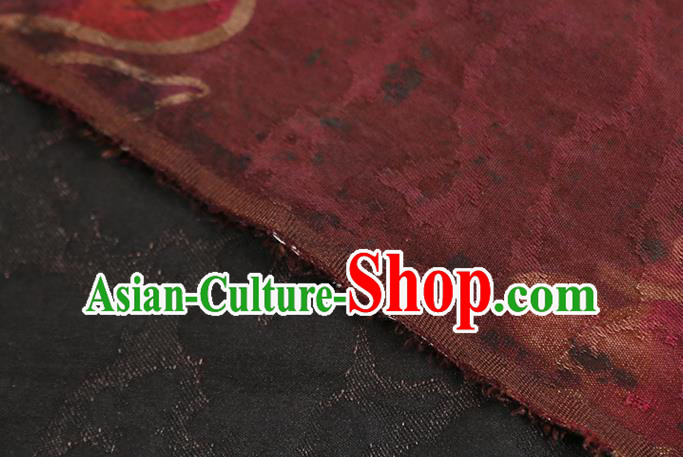 Chinese Traditional Qipao Dress Silk Fabric Classical Wine Red Gambiered Guangdong Gauze