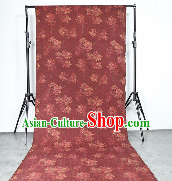 Chinese Traditional Qipao Dress Silk Fabric Classical Wine Red Gambiered Guangdong Gauze