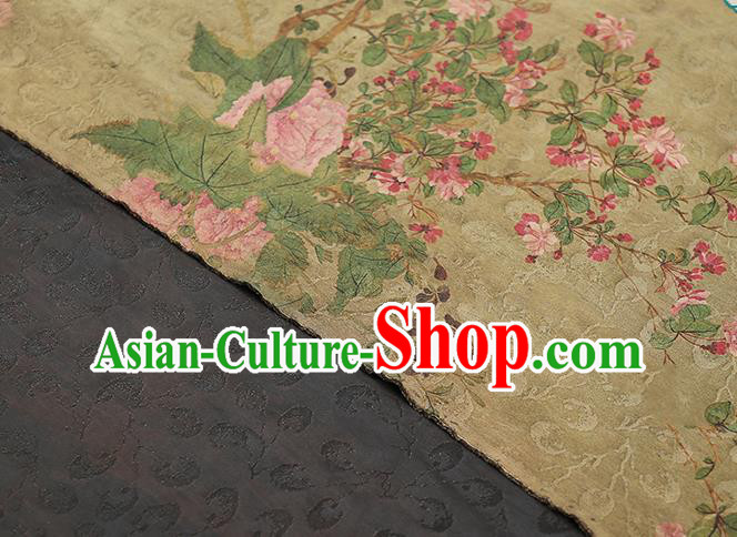 Chinese Classical Light Green Brocade Tapestry Gambiered Guangdong Gauze Traditional Qipao Dress Silk Fabric