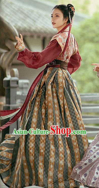 China Ancient Dance Lady Hanfu Dress Traditional Tang Dynasty Historical Clothing
