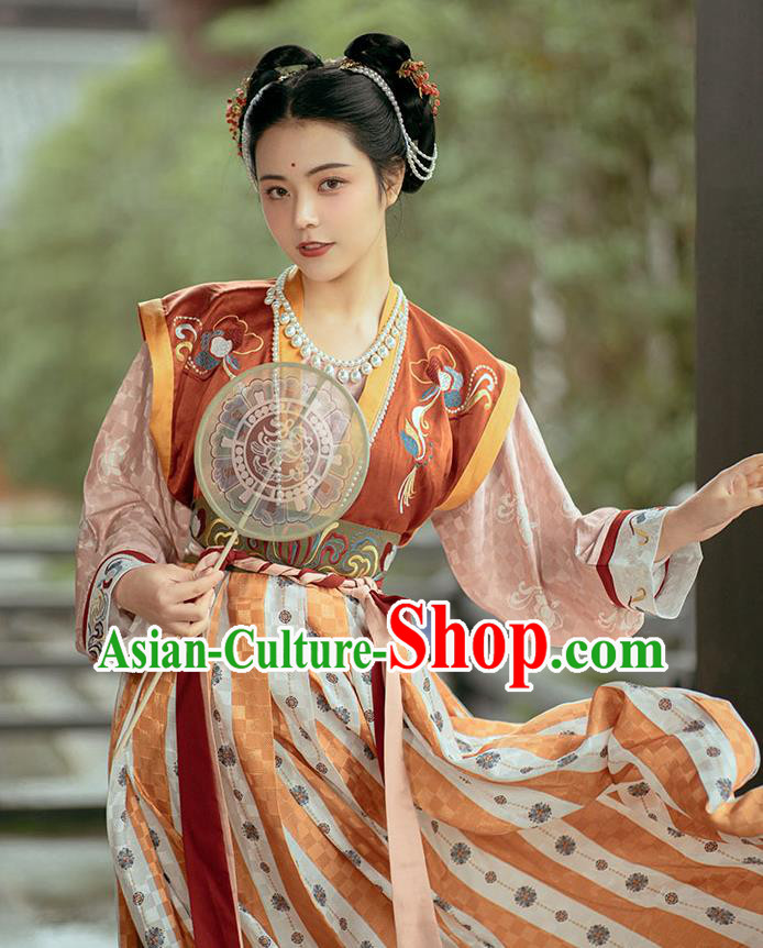 China Ancient Palace Princess Hanfu Dress Traditional Tang Dynasty Court Lady Historical Clothing Complete Set