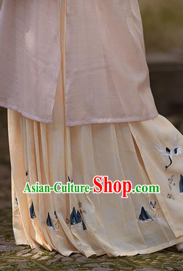 Traditional China Song Dynasty Historical Clothing Ancient Young Beauty Embroidered Hanfu Dress