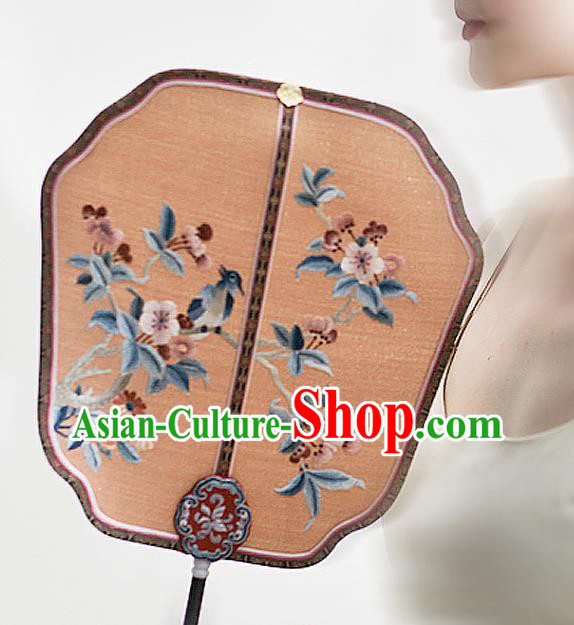 China Traditional Wedding Embroidered Palace Fan Handmade Fans Hanfu Silk Fan