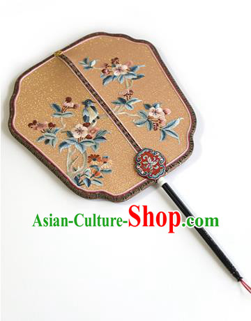 China Traditional Wedding Embroidered Palace Fan Handmade Fans Hanfu Silk Fan