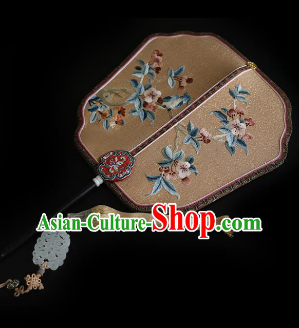 China Traditional Wedding Embroidered Palace Fan Handmade Fans Hanfu Silk Fan