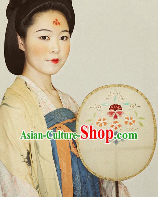 China Tang Dynasty Wedding Silk Fan Handmade Palace Fan Traditional Court Hanfu Fan