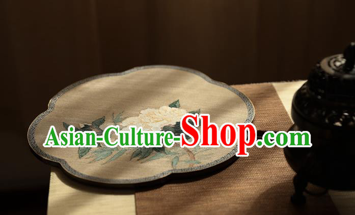 China Ancient Princess Palace Fan Traditional Hanfu Silk Fans Handmade Painting Peony Silk Fan