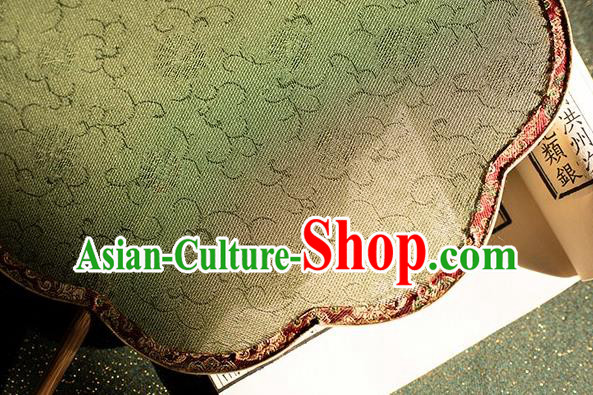 China Handmade Song Dynasty Court Fan Traditional Green Silk Palace Fan Hanfu Bamboo Fan
