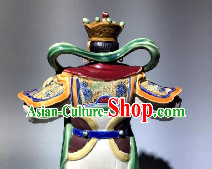 China Shi Wan Ceramic Si Da Tian Wang Statues Handmade Four Heavenly King Figurine Set