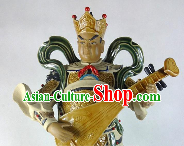 China Shi Wan Si Da Tian Wang Ceramic Statues Handmade Four Heavenly King Porcelain Figurine Set