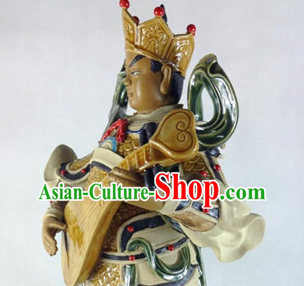 China Shi Wan Si Da Tian Wang Ceramic Statues Handmade Four Heavenly King Porcelain Figurine Set