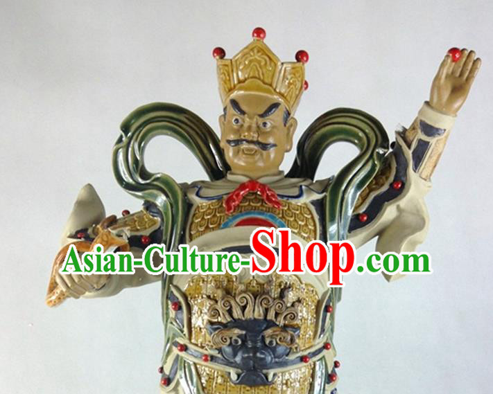 China Shi Wan Si Da Tian Wang Ceramic Statues Handmade Four Heavenly King Porcelain Figurine Set