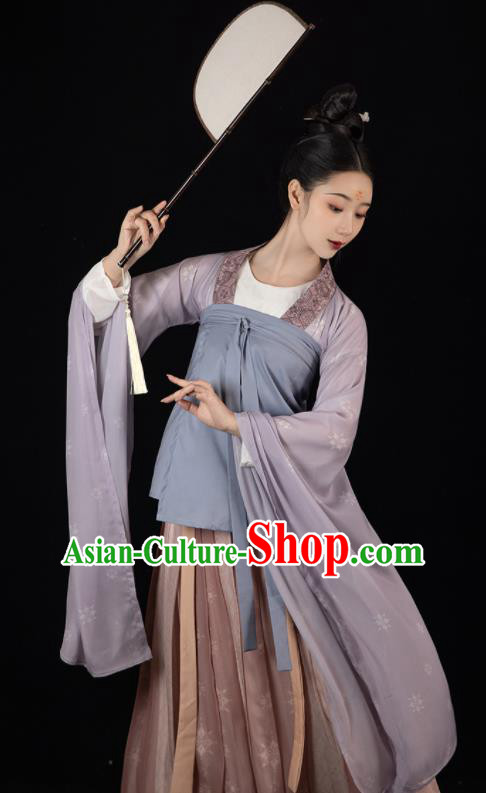 Chinese Ancient Hanfu Clothing Traditional Southern and Northern Dynasties Palace Lady Garment Costumes