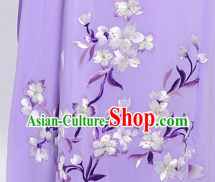 Chinese Yue Opera Scholar Embroidered Violet Overcoat Traditional Shaoxing Opera Xiaosheng Cape and Hat