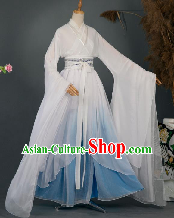 China Cosplay Goddess Chiffon Hanfu Dress Ancient Princess Garment Costumes Classical Dance Clothing