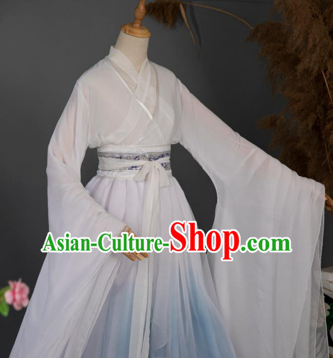 China Cosplay Goddess Chiffon Hanfu Dress Ancient Princess Garment Costumes Classical Dance Clothing