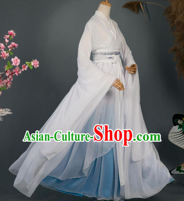 China Cosplay Goddess Chiffon Hanfu Dress Ancient Princess Garment Costumes Classical Dance Clothing