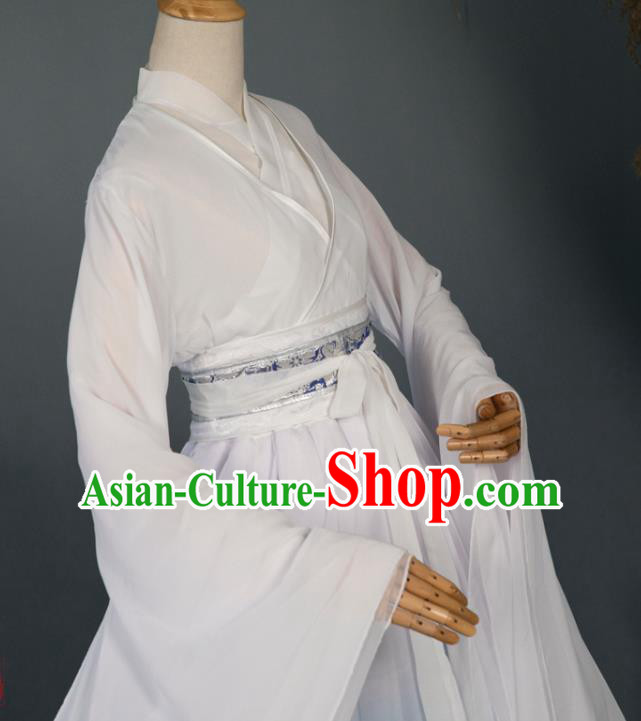 China Cosplay Goddess Chiffon Hanfu Dress Ancient Princess Garment Costumes Classical Dance Clothing
