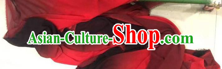 China Traditional Costumes Fabric Gradient Red and Black Chiffon Fabrics Dance Dress Cloth