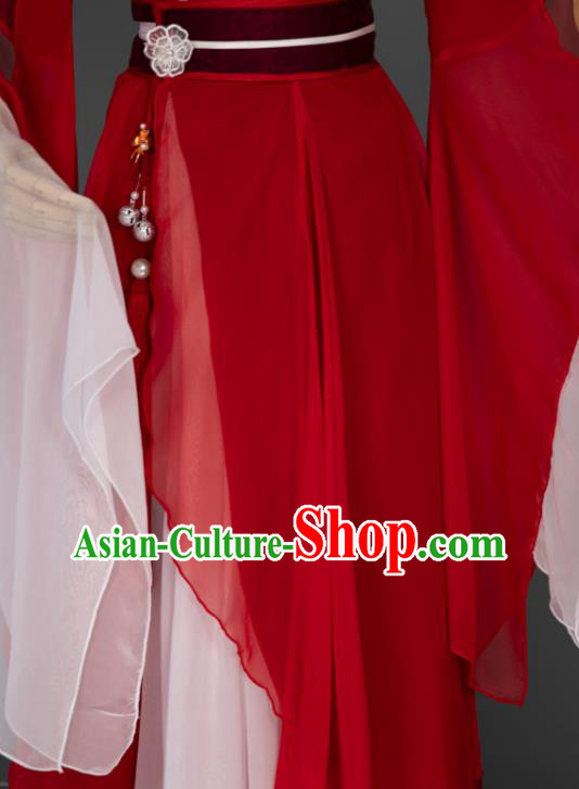 China Cosplay Goddess Garment Costumes Traditional Hanfu Dance Apparels Ancient Fairy Red Dress Clothing