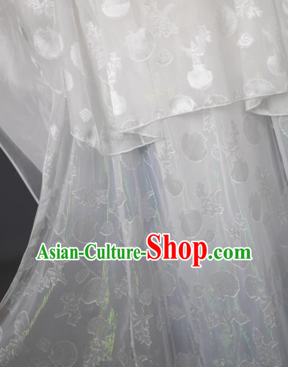 China Traditional Hanfu Apparels Ancient Swordsman White Clothing Cosplay Prince Garment Costumes