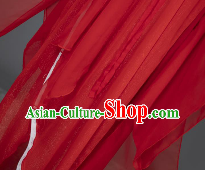 China Ancient Swordswoman Red Dress Clothing Cosplay Goddess Garment Costumes Traditional Hanfu Apparels