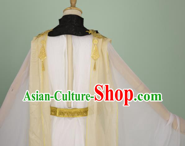 China Ancient Young Childe Clothing Cosplay Prince Garment Costumes Traditional Hanfu White Apparels