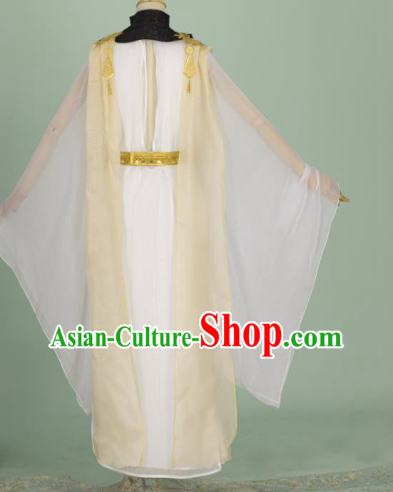 China Ancient Young Childe Clothing Cosplay Prince Garment Costumes Traditional Hanfu White Apparels