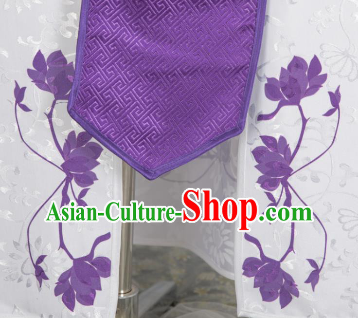 China Traditional Xian Xia Hanfu Dress Apparels Ancient Swordswoman Purple Clothing Cosplay Taoist Nun Garment Costumes