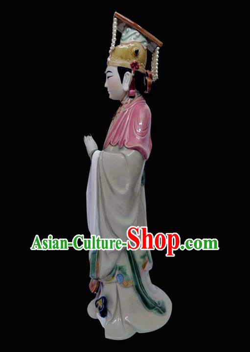 Handmade Heaven Queen Ceramics Statue Craft Shi Wan Figurine Goddess Ma Zu Statue